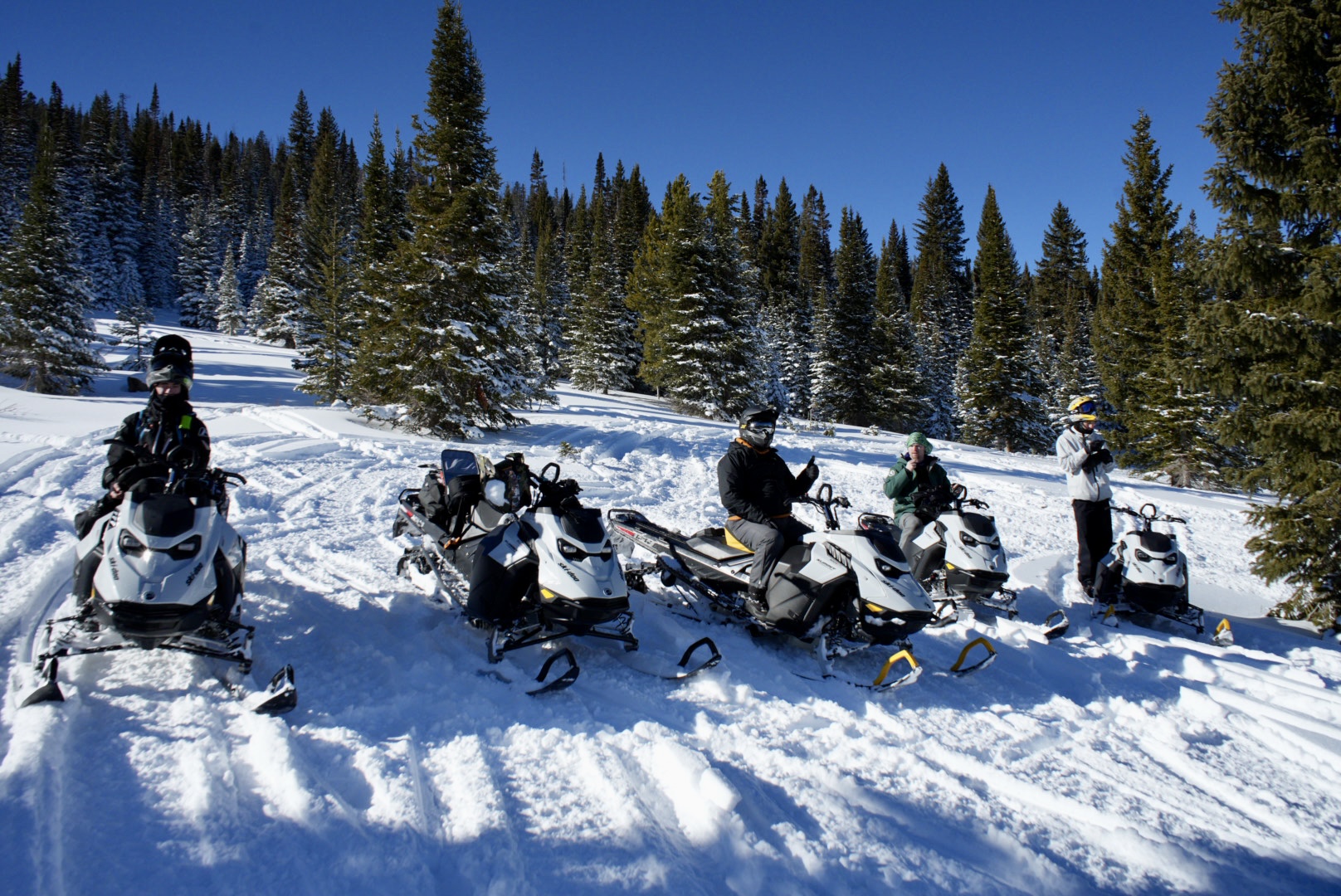 Beginner snowmobiling lesson progression
